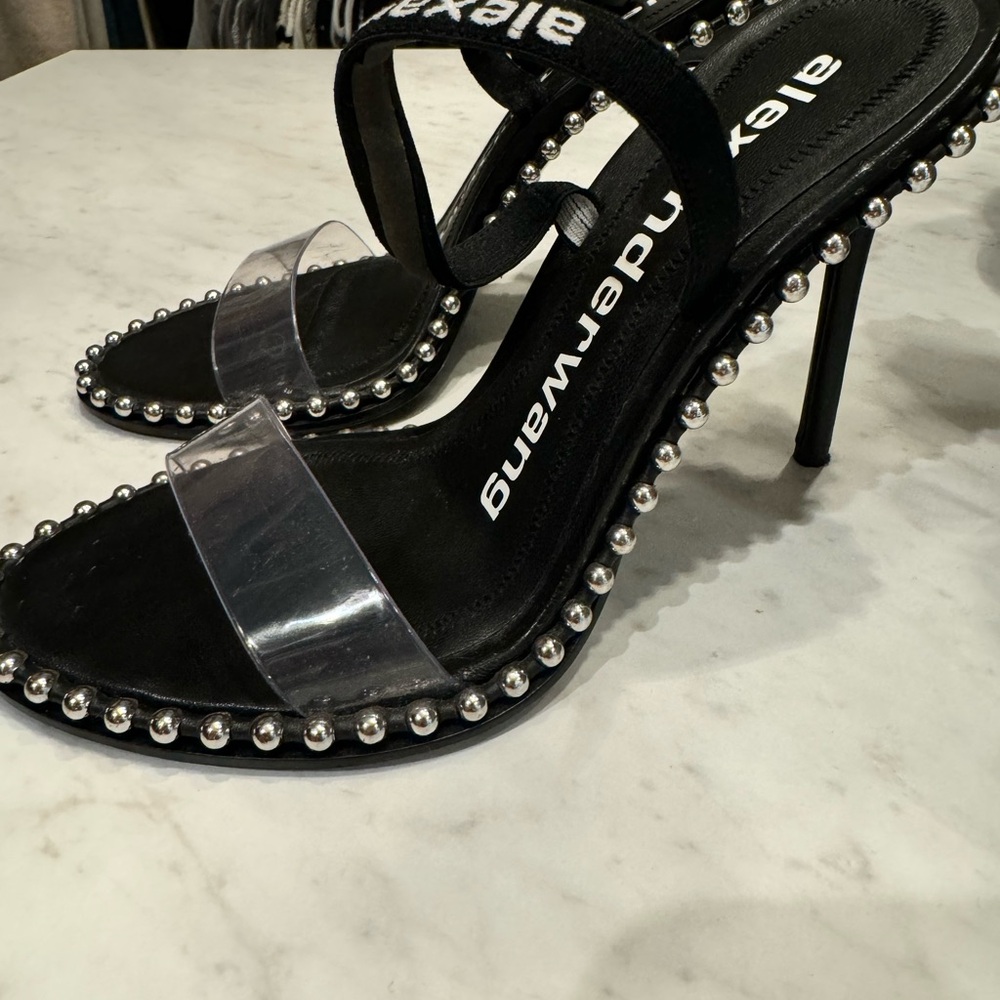 Alexander Wang black/clear heels
